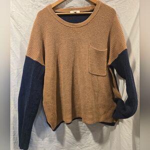 Madewell Camel and Navy Sweater